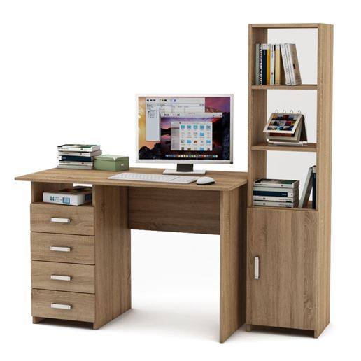 Уголок школьника Лайт-4 (ПСЛТ-4 + СТЛТ-1)-Дуб сонома