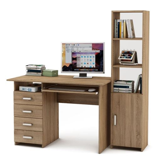 Уголок школьника Лайт-4К  (ПСЛТ-4К + СТЛТ-1)-Дуб сонома