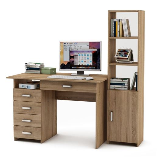 Уголок школьника Лайт-4Я (ПСЛТ-4Я + СТЛТ-1)-Дуб сонома