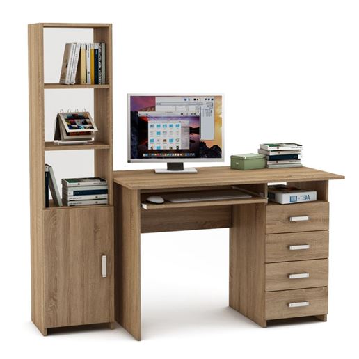 Уголок школьника Лайт-5К  (ПСЛТ-5К + СТЛТ-1)-Дуб сонома