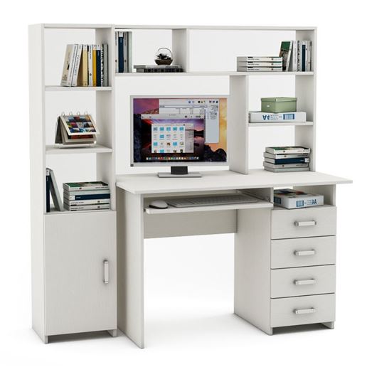 Уголок школьника Лайт-5К с надстройкой (ПСЛТ-5К-СН + СТЛТ-1)-Белый