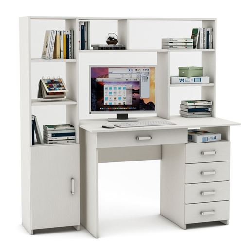 Уголок школьника Лайт-5Я с надстройкой (ПСЛТ-5Я-СН + СТЛТ-1)-Белый