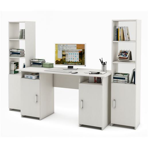 Уголок школьника Лайт-6 (СТЛТ-1 + ПСЛТ-6 + СТЛТ-1)-Белый