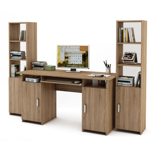 Уголок школьника Лайт-6К  (СТЛТ-1 + ПСЛТ-6К + СТЛТ-1)-Дуб сонома