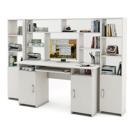 Уголок школьника Лайт-6К с надстройкой (СТЛТ-1 + ПСЛТ-6К-СН + СТЛТ-1)-Белый