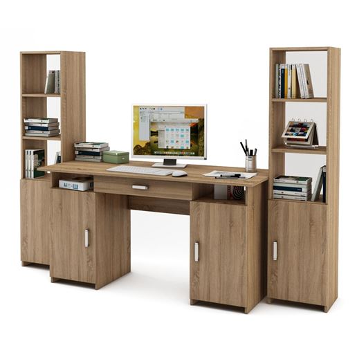 Уголок школьника Лайт-6Я (СТЛТ-1 + ПСЛТ-6Я + СТЛТ-1)-Дуб сонома