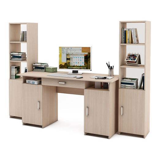 Уголок школьника Лайт-6Я (СТЛТ-1 + ПСЛТ-6Я + СТЛТ-1)-Дуб-молочный