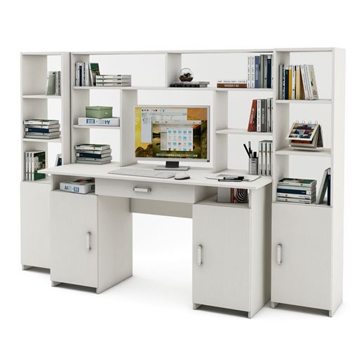 Уголок школьника Лайт-6Я с надстройкой (СТЛТ-1 + ПСЛТ-6Я-СН + СТЛТ-1)-Белый