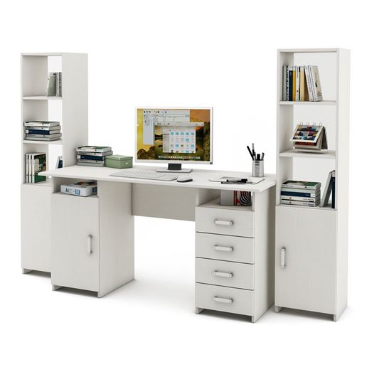 Уголок школьника Лайт-7 (СТЛТ-1 + ПСЛТ-7 + СТЛТ-1)-Белый