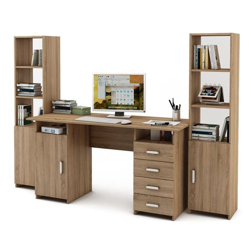 Уголок школьника Лайт-7 (СТЛТ-1 + ПСЛТ-7 + СТЛТ-1)-Дуб сонома