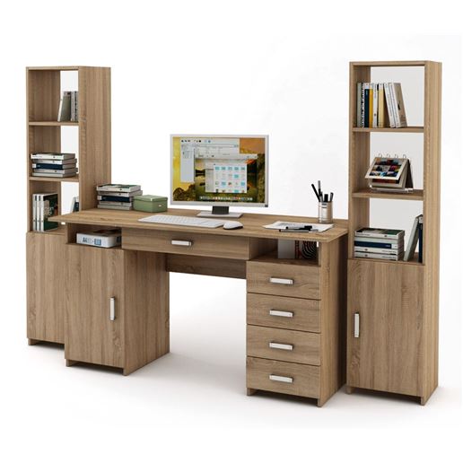 Уголок школьника Лайт-7Я (СТЛТ-1 + ПСЛТ-7Я + СТЛТ-1)-Дуб сонома