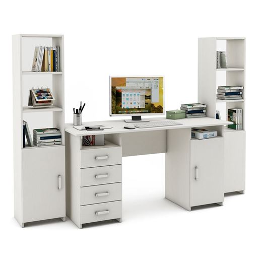 Уголок школьника Лайт-8 (СТЛТ-1 + ПСЛТ-8 + СТЛТ-1)-Белый