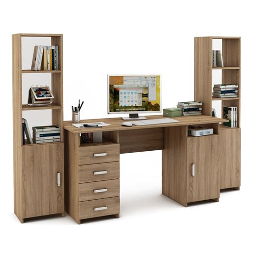 Уголок школьника Лайт-8 (СТЛТ-1 + ПСЛТ-8 + СТЛТ-1)-Дуб сонома