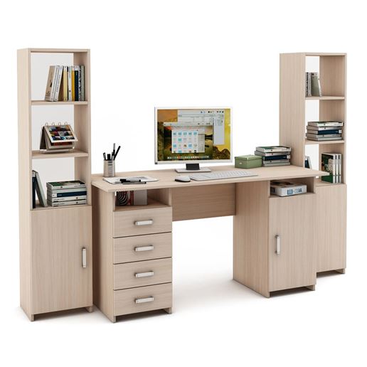 Уголок школьника Лайт-8 (СТЛТ-1 + ПСЛТ-8 + СТЛТ-1)-Дуб-молочный