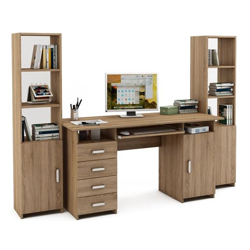 Уголок школьника Лайт-8К  (СТЛТ-1 + ПСЛТ-8К + СТЛТ-1)-Дуб сонома