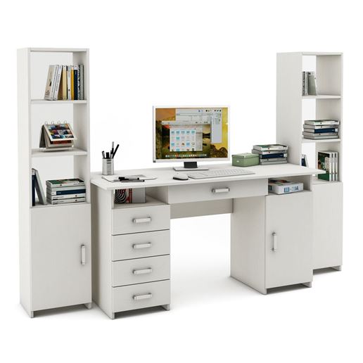 Уголок школьника Лайт-8Я (СТЛТ-1 + ПСЛТ-8Я + СТЛТ-1)-Белый