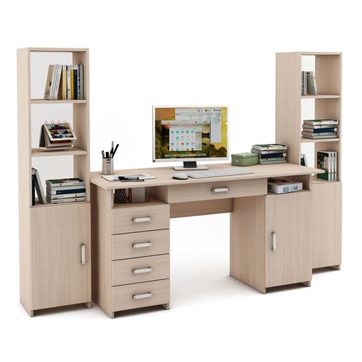 Уголок школьника Лайт-8Я (СТЛТ-1 + ПСЛТ-8Я + СТЛТ-1)-Дуб-молочный