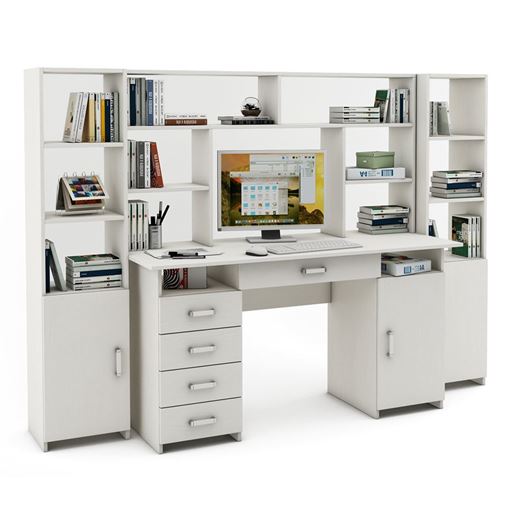 Уголок школьника Лайт-8Я с надстройкой (СТЛТ-1 + ПСЛТ-8Я-СН + СТЛТ-1)-Белый