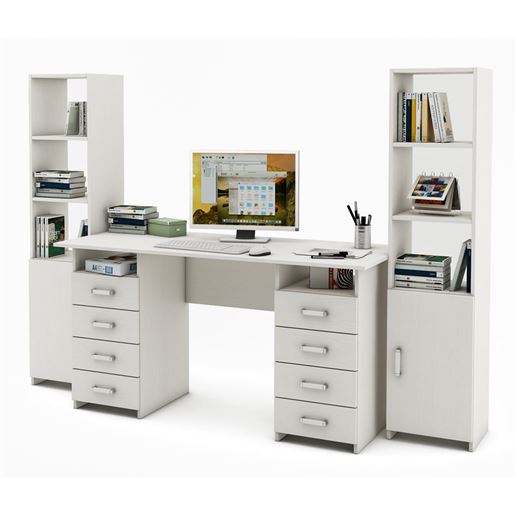 Уголок школьника Лайт-9 (СТЛТ-1 + ПСЛТ-9 + СТЛТ-1)-Белый