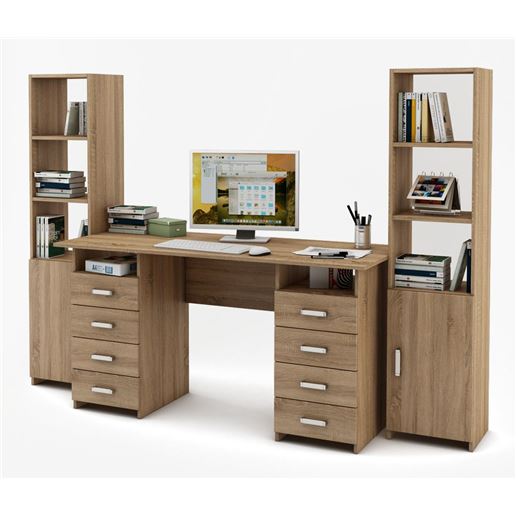 Уголок школьника Лайт-9 (СТЛТ-1 + ПСЛТ-9 + СТЛТ-1)-Дуб сонома