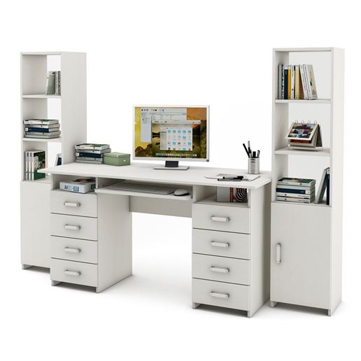 Уголок школьника Лайт-9К (СТЛТ-1 + ПСЛТ-9К + СТЛТ-1)-Белый