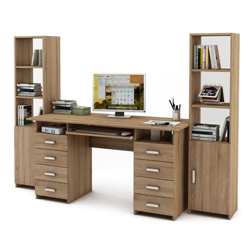 Уголок школьника Лайт-9К (СТЛТ-1 + ПСЛТ-9К + СТЛТ-1)-Дуб сонома