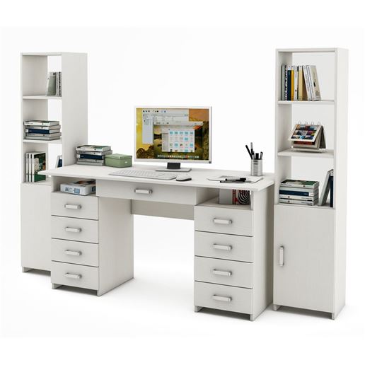 Уголок школьника Лайт-9Я (СТЛТ-1 + ПСЛТ-9Я + СТЛТ-1)-Белый