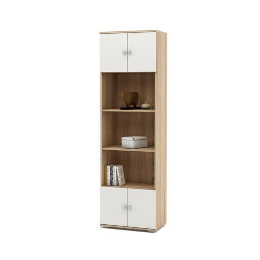 Стеллаж Тунис-4-Дуб-сонома/Белый