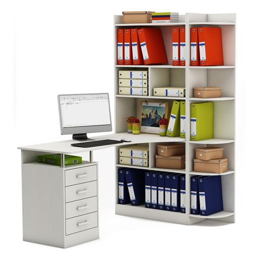 Стол Атлант-183 (АТЛ-1 + АТЛ-8 + АТЛ-3)-Белый