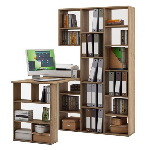 Стеллаж Феликс-1 + стол Феликс-5-Дуб-сонома