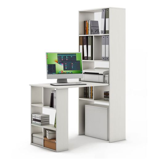 Стеллаж Феликс-4 + стол Феликс-5-Белый