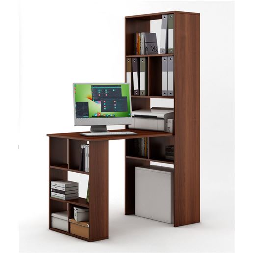 Стеллаж Феликс-4 + стол Феликс-5-Итальянский-орех