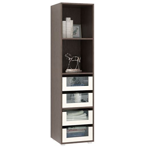 Стеллаж Прайм-41-4 венге / дуб молочный