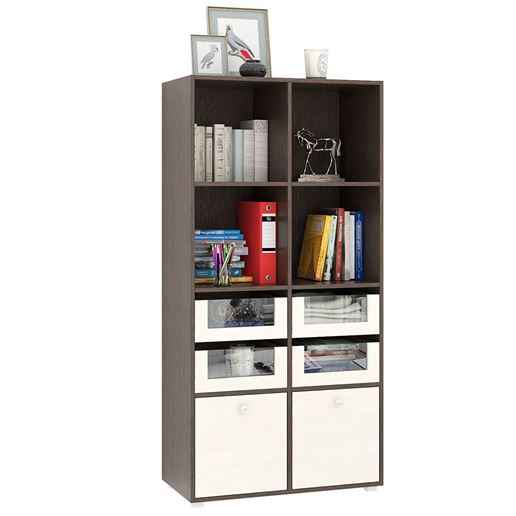 Стеллаж Прайм-42-3 венге / дуб молочный