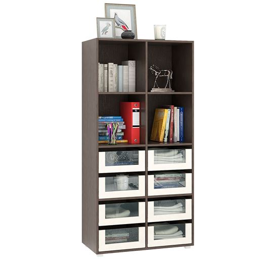 Стеллаж Прайм-42-4 венге / дуб молочный