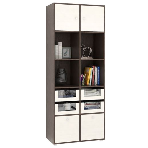 Стеллаж Прайм-52-3 венге / дуб молочный