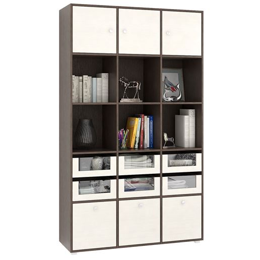 Стеллаж Прайм-53-3 венге / дуб молочный