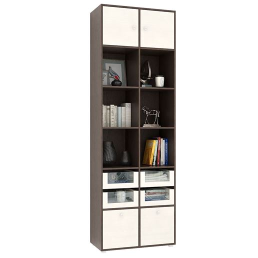 Стеллаж Прайм-62-3 венге / дуб молочный