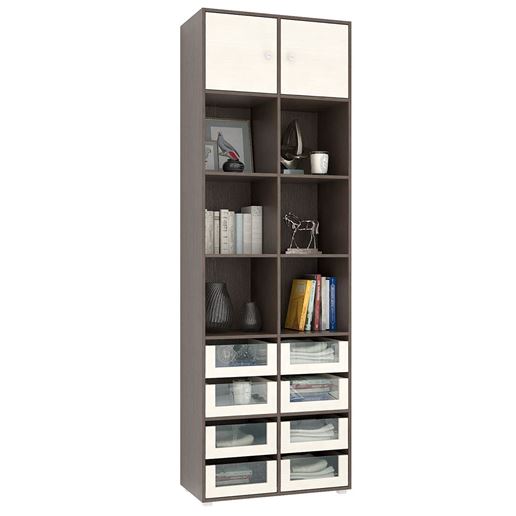 Стеллаж Прайм-62-4 венге / дуб молочный