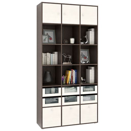 Стеллаж Прайм-63-3 венге / дуб молочный