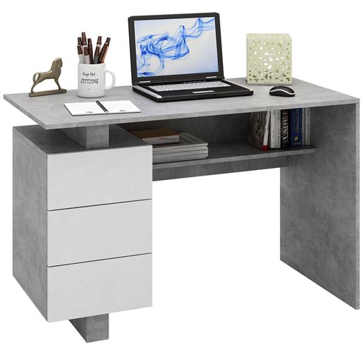 Стол компьютерный Ренцо-2 бетон / белый