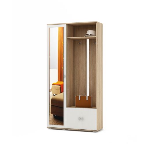 Прихожая Тунис-1 (ШТ-2Б + ОВТ)-Дуб-сонома/Белый