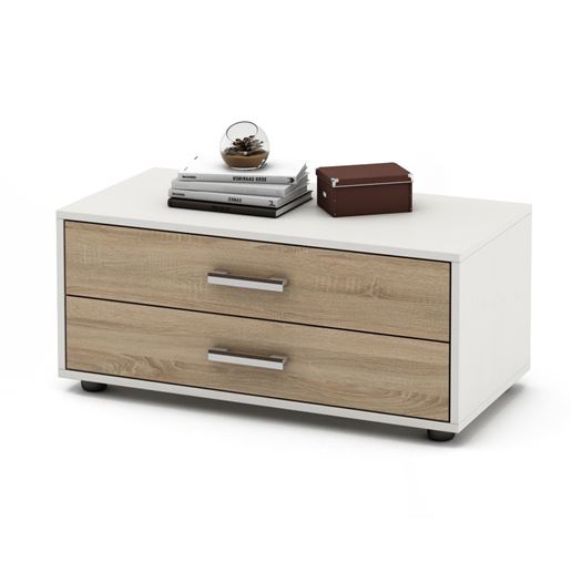 Тумба Остин-2-Белый/Дуб-сонома