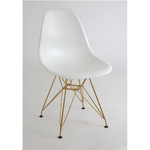 Стул с металлическим основанием РР-638-А GD-ML (WHITE 07/металл Золотистый)