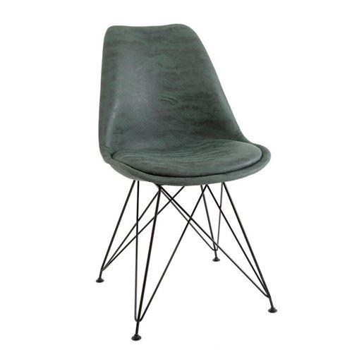 Стул на металлокаркасе 635-A BK-ML (GREEN MR-202/металл черный/Ткань)