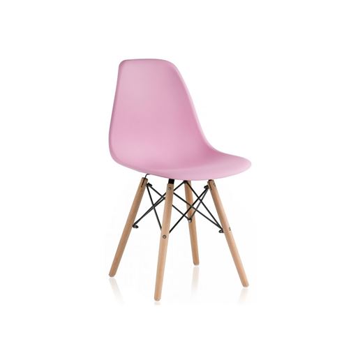 Стул деревянный Eames PC-015 light pink