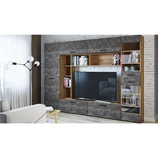 Стенка для гостиной Брайтон G2290 ДУБ КРАФТ + БЕТОН