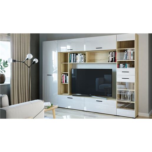 Стенка для гостиной Эдмонтон G2290 ДУБ СОНОМА + БЕЛ