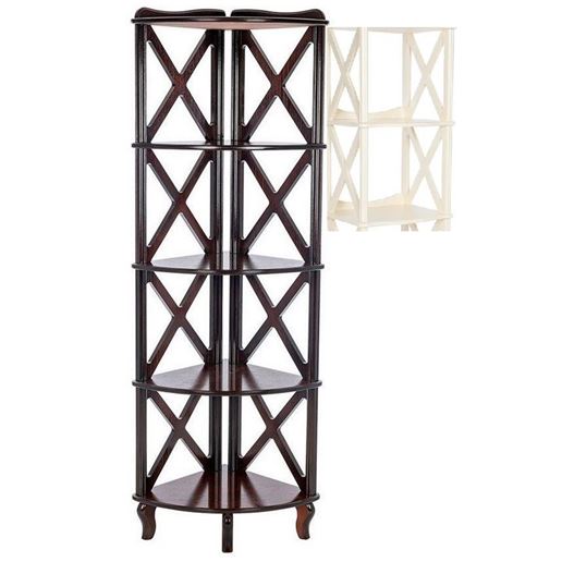 Этажерка-стеллаж угловая "Джульетта"-4 (дуб шампань) Вис