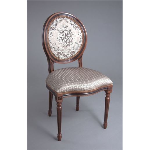 Стул "Милорд-15" (Темный орех+патина / ткань Luiza Mocco)